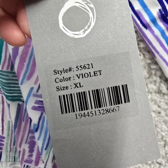 Habitat Swing Top Womesn XL Purple‎ 3/4 Sleeve Abstract Stretch Comfort Shirt - Picture 6 of 14